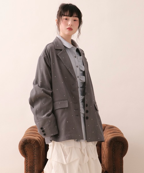 loin nuit ジャケット テーラードジャケット nuance button lace