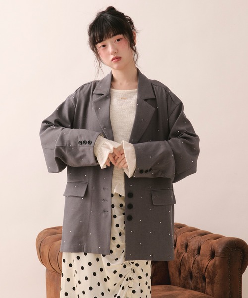 loin nuit ジャケット テーラードジャケット nuance button lace