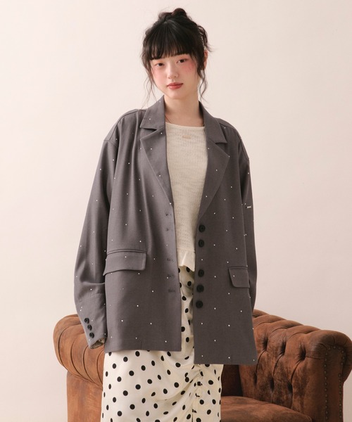 loinnuit ニュアンスボタンレースジャケット nuance button lace jacket / ニュアンスボタンレースジャケット