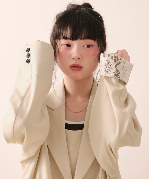 ジャケット・アウター nuance button frill jacket nuance button lace jacket / レースジャケット - メルカリ