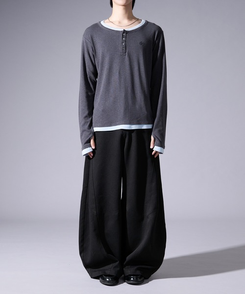 Ellno Loset（エルノロゼット） tシャツ レイヤードフウヘンリーネック