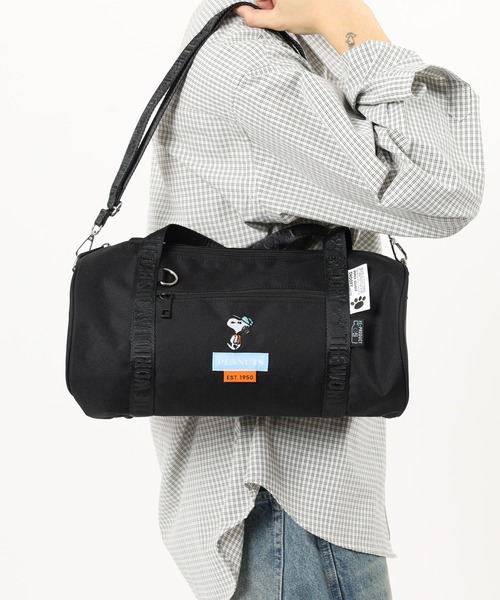 スヌーピー RE-PET ショルダー付き ロールボストンバッグ ベージュ SNOOPY スヌーピー ロールボストンバッグ ベージュ RE-PET SNOOPY
