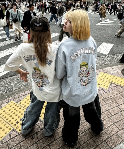 「A'GEM9」 半袖Tシャツ FREE ブラック メンズ_画像8