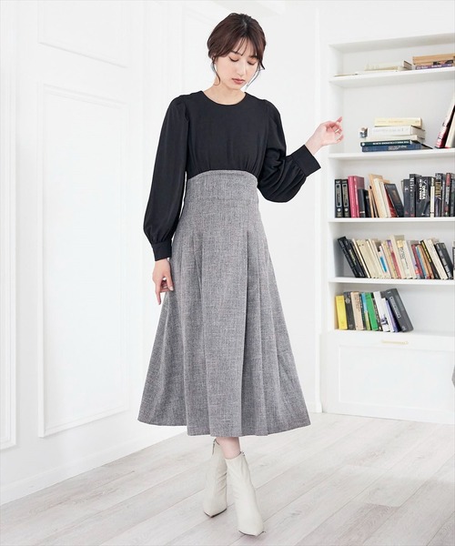 「SWINGLE」 ドッキングワンピース MEDIUM カーキ レディース_画像2