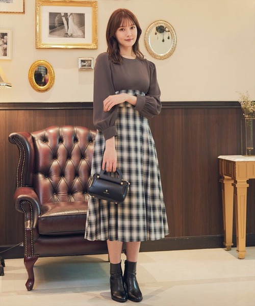 「SWINGLE」 ドッキングワンピース MEDIUM カーキ レディース_画像5