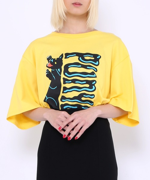 「PUNYUS」 半袖Tシャツ 3 ブラック レディース_画像2