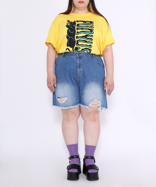 「PUNYUS」 半袖Tシャツ 3 ブラック レディース_画像4