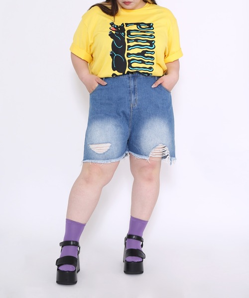 「PUNYUS」 半袖Tシャツ 3 ブラック レディース_画像5
