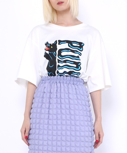 「PUNYUS」 半袖Tシャツ 3 ブラック レディース_画像6