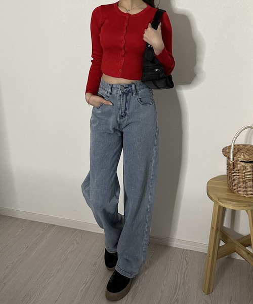 「Silly」 デニムパンツ LARGE ライトブルー レディース_画像2