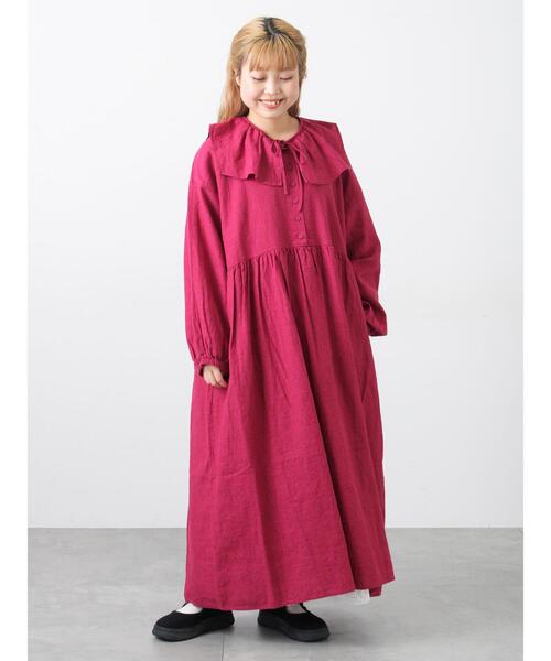 Samansa Mos2(サマンサモスモス) ワンピース 「Cross×Linen Samansa Mos2(サマンサモスモス) ワンピース 「Cross×Linen