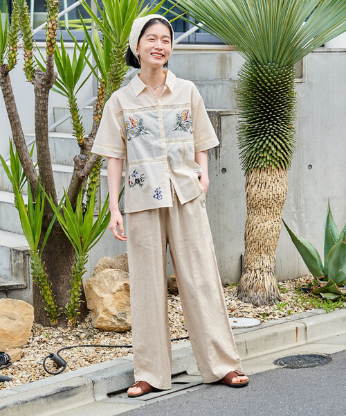 FREAK'S STORE（フリークスストア） スラックス パンツ リネンブレンド