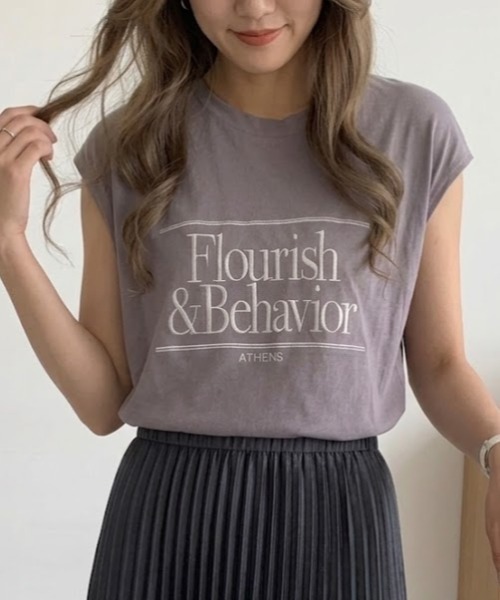 Maison Calme tシャツ 「26年春夏新作」「3 色展開」Flourish 英字刺繍