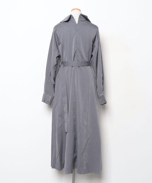 「junoah」 シャツワンピース X-LARGE グレー レディース_画像2
