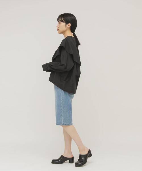 KBF（ケービーエフ） ブラウス シャツ ラッフルBIGカラーブラウス 