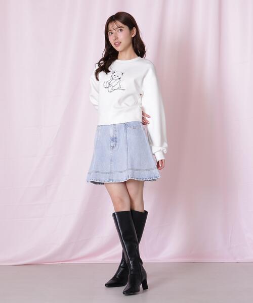 「JILL by JILL STUART」 デニムスカート SMALL ネイビー レディース_画像2