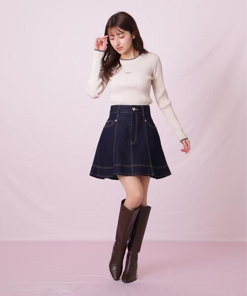 「JILL by JILL STUART」 デニムスカート SMALL ネイビー レディース_画像8