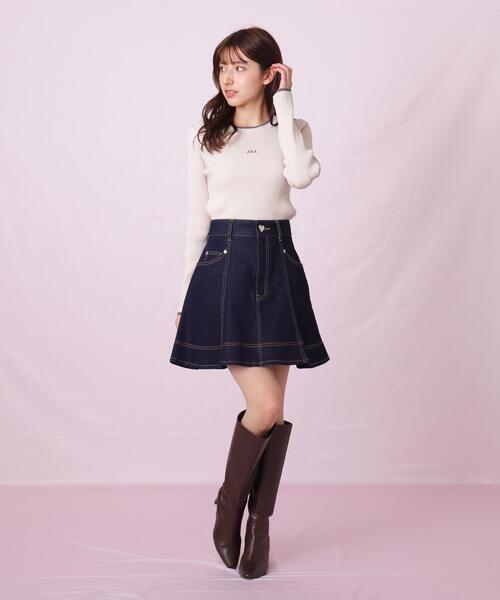 「JILL by JILL STUART」 デニムスカート SMALL ネイビー レディース_画像9