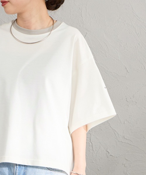 tシャツ 「WEB限定」「ORCIVAL/オーシバル」 ワイド クルーネック Tシャツ レディースの画像