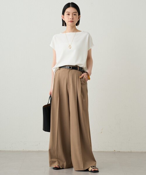 【なお】Loungedress バイカラーフレンチブラウス Loungedress（ラウンジドレス） ブラウス シャツ カットジョーゼット