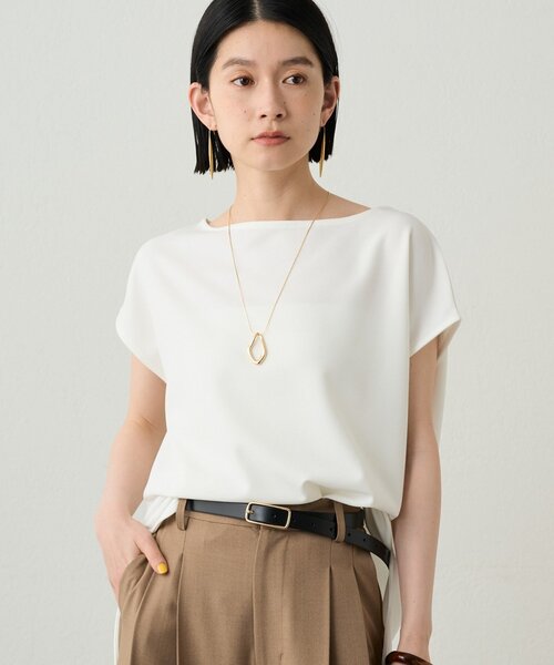 【なお】Loungedress バイカラーフレンチブラウス Loungedress（ラウンジドレス） ブラウス シャツ カットジョーゼット