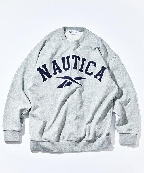「NAUTICA」 スウェットカットソー「Reebokコラボ」 MEDIUM ネイビー メンズ_画像2