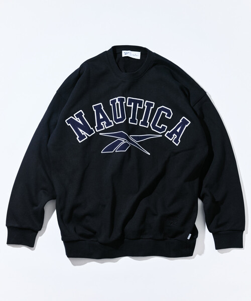 「NAUTICA」 スウェットカットソー「Reebokコラボ」 MEDIUM ネイビー メンズ_画像7