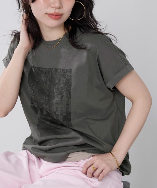 tシャツ フォトプリントTシャツ レディースの画像