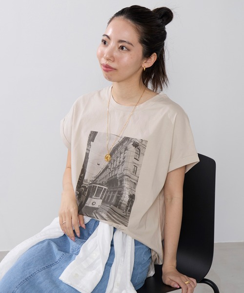 tシャツ フォトプリントTシャツ レディースの画像