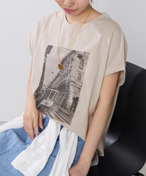 tシャツ フォトプリントTシャツ レディースの画像
