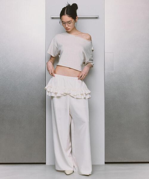 tシャツ back open half−sleeve sweat レディースの画像