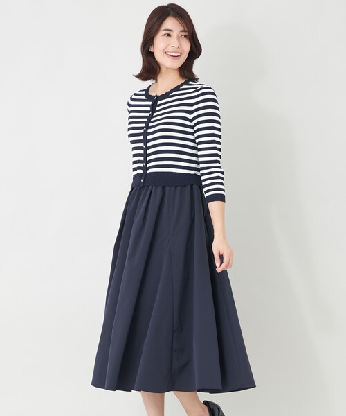 「TO BE CHIC」 ドッキングワンピース 38 ネイビー レディース