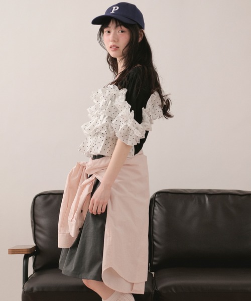 loin nuit tシャツ frill docking tops / フリルドッキングトップス 