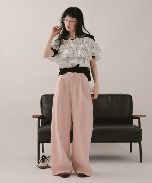 loin nuit tシャツ frill docking tops / フリルドッキングトップス 