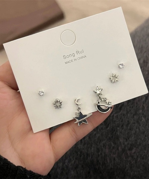 NO WAY ピアス /Bz/「456846」Y2Kスターモチーフピアス6点セット(RZ