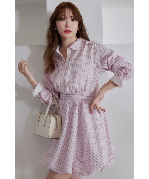 S*e様 2025年式Her lip to ピンク 長袖ロングワンピース M Her lip to 長袖ワンピース S ピンク レディース : ZOZOTOWN Yahoo!店