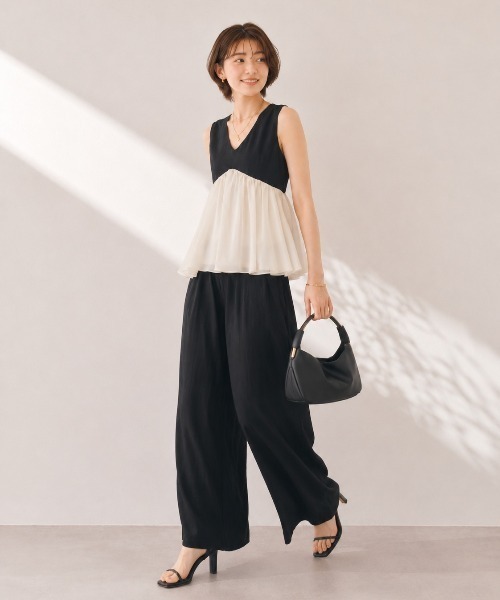 Lateru セットアップ 夏 ノースリーブ 2点セットアップ レディース