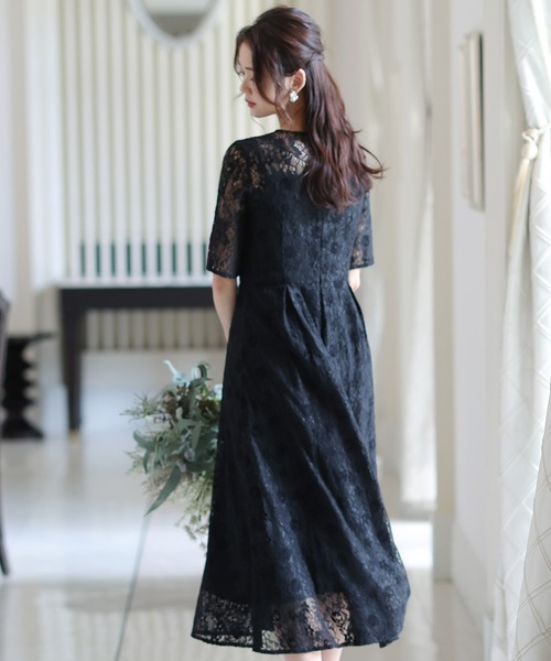「PourVous」 半袖ワンピース M パープル レディース_画像4