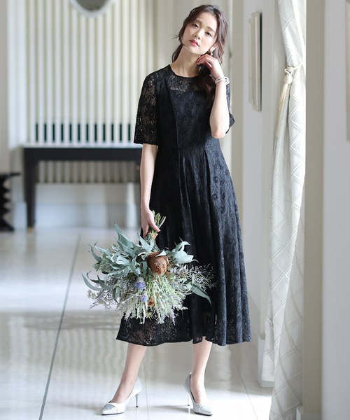 「PourVous」 半袖ワンピース M パープル レディース_画像6