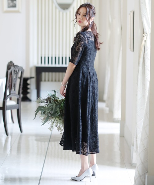 「PourVous」 半袖ワンピース M パープル レディース_画像8