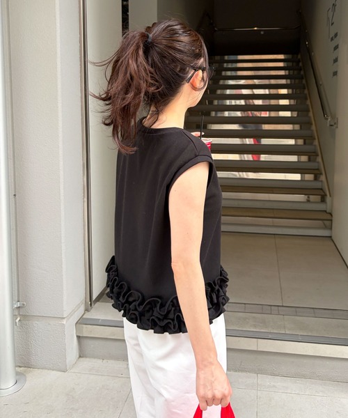 CHERI since1985 tシャツ ホイップフリルノースリーブトップス