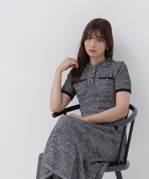 ポロシャツチュニックニットワンピ NATURAL BEAUTY BASIC（ナチュラルビューティーベーシック