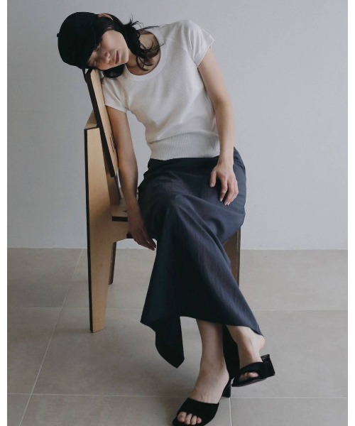 anuke（アンヌーク） tシャツ 半袖 anuke Vintage Rib Tops レディース