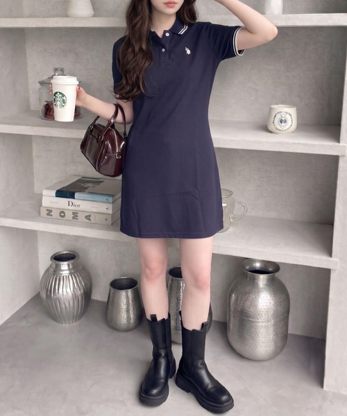 【新品未開封】U.S. POLO ASSN. ポロワンピース ネイビー U.S. POLO ASSN.（ユーエスポロアッスン） シャツワンピース S