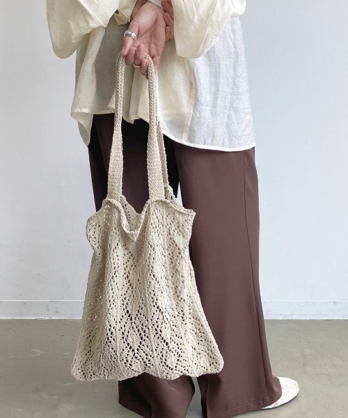 トートバッグ バッグ 鍵あみトートニットバッグ Zozotown Paypayモール店 通販 Paypayモール