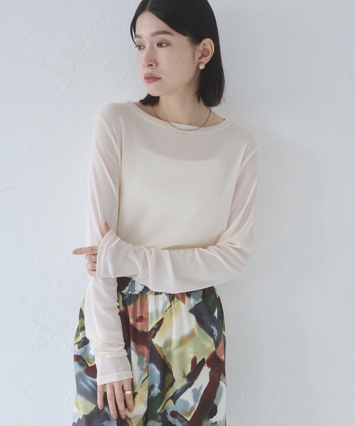 tシャツ クルーネック シアートップス レディース | hunch | 02