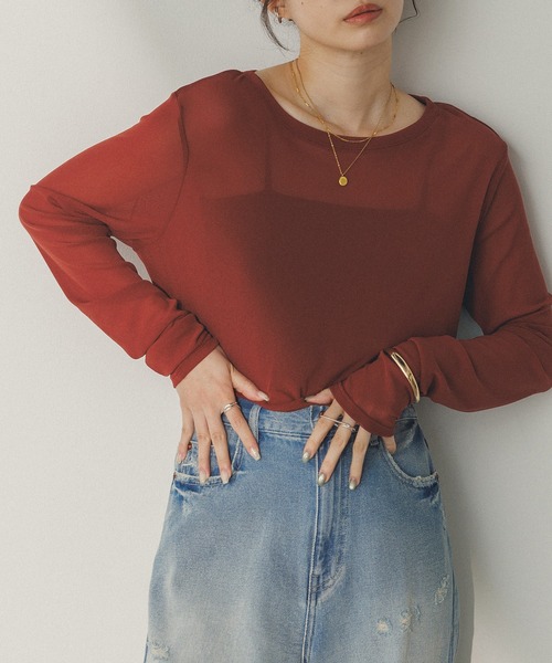 tシャツ クルーネック シアートップス レディース | hunch | 07