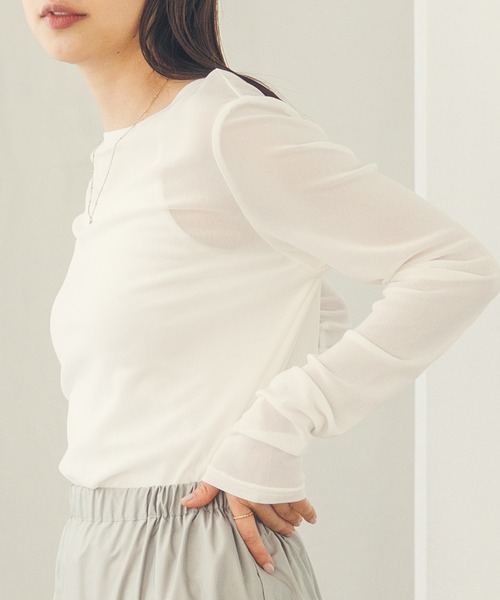 tシャツ クルーネック シアートップス レディース | hunch | 33