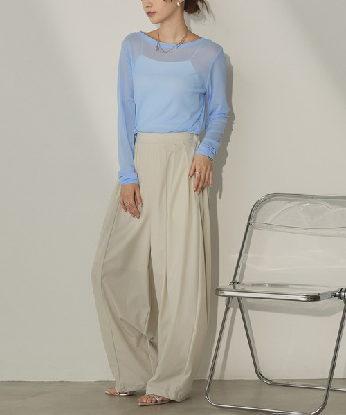 hunch（ハンチ） tシャツ クルーネック シアートップス レディース