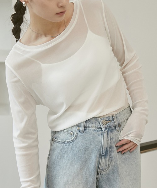 tシャツ クルーネック シアートップス レディース | hunch | 19
